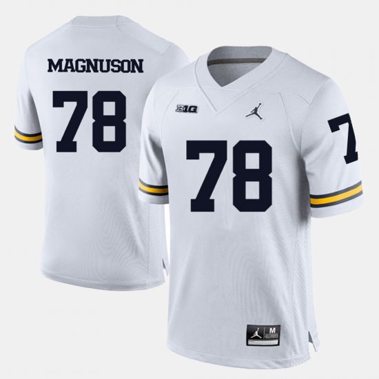 #78 Erik Magnuson College Football Michigan Men\'s White Jersey 533978-708