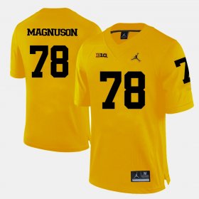 #78 Erik Magnuson College Football Michigan Men's Yellow Jersey 491895-432