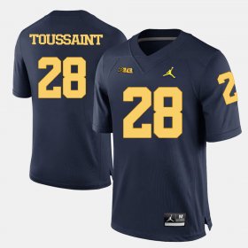 #28 Fitzgerald Toussaint College Football University of Michigan Mens Navy Blue Jersey 896235-922