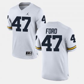 #47 Gerald Ford Alumni Football Game Michigan Wolverines Men White Jersey 352328-125