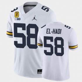 #58 Giovanni El-hadi College Football University of Michigan TM 42 Game Mens White Jersey 452835-624