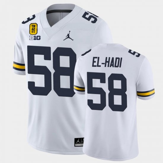 #58 Giovanni El-hadi College Football University of Michigan TM 42 Game Mens White Jersey 452835-624