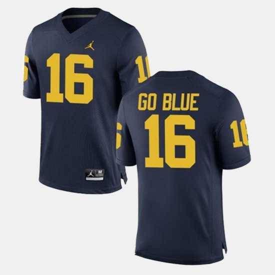 #16 GO BLUE Alumni Football Game University of Michigan Mens Navy Jersey 301125-272