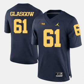 #61 Graham Glasgow College Football Michigan Wolverines Mens Navy Blue Jersey 978652-440