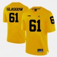 #61 Graham Glasgow College Football Wolverines Men's Yellow Jersey 601598-833