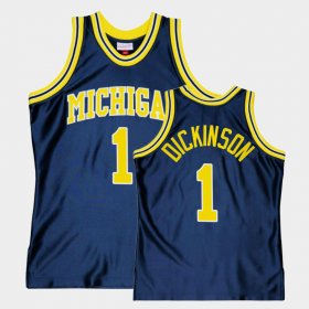 #1 Hunter Dickinson Throwback Wolverines College Basketball Men's Navy Jersey 549207-297