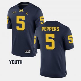 #5 Jabrill Peppers Alumni Football Game Michigan Wolverines Youth Navy Jersey 186127-933