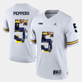 #5 Jabrill Peppers Player Pictorial Michigan Mens White Jersey 715625-535