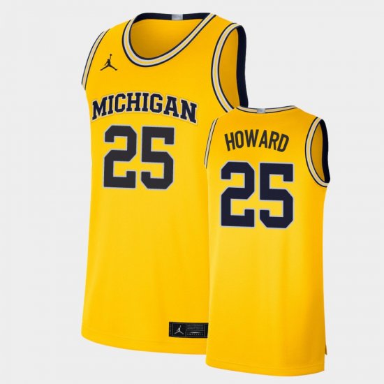 #25 Jace Howard Limited Michigan Wolverines Mens Maize Jersey 918621-217