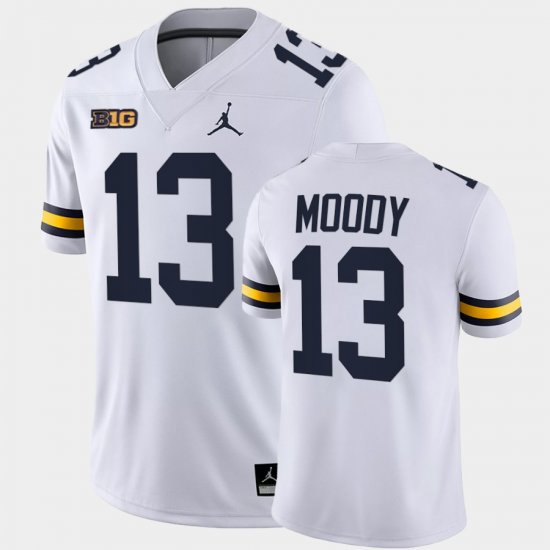 #13 Jake Moody College Football Michigan Game Men\'s White Jersey 478322-685