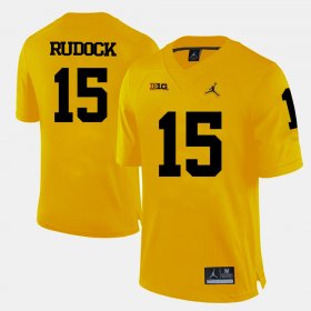 #15 Jake Rudock College Football Michigan Wolverines Men Yellow Jersey 567038-718