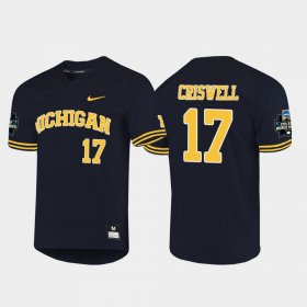 #17 Jeff Criswell 2019 NCAA Baseball College World Series Michigan Men's Navy Jersey 414622-732 #17 Jeff Criswell 2019 NCAA Baseball College World Series Michigan Men's Navy Jersey 414622-732