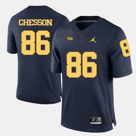 #86 Jehu Chesson College Football Michigan Wolverines Men Navy Blue Jersey 208632-161