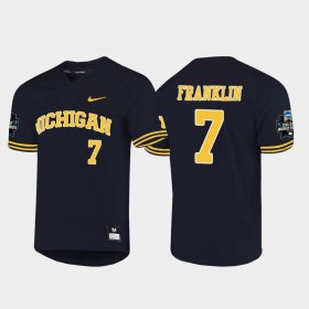 #7 Jesse Franklin 2019 NCAA Baseball College World Series Michigan Men's Navy Jersey 736774-173