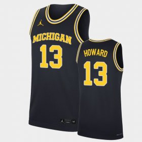 #13 Jett Howard Replica Michigan Men's Navy Jersey 811353-995