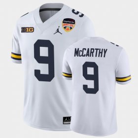 #9 J.J. McCarthy 2021 Orange Bowl Michigan Wolverines Game Men White Jersey 816754-557