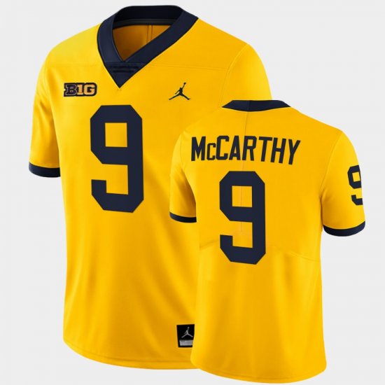 #9 J.J. McCarthy College Football University of Michigan Limited Men\'s Maize Jersey 516458-133