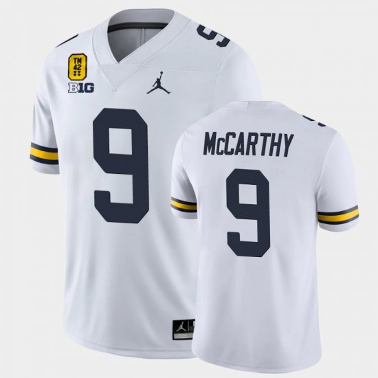 #9 J.J. McCarthy College Football Michigan Wolverines TM 42 Game Men\'s White Jersey 207350-989