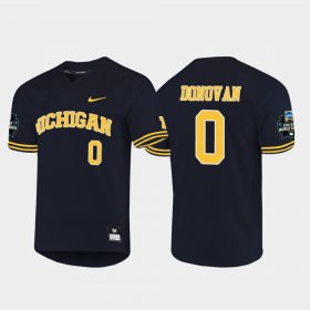 #0 Joe Donovan 2019 NCAA Baseball College World Series Michigan Men Navy Jersey 897672-453