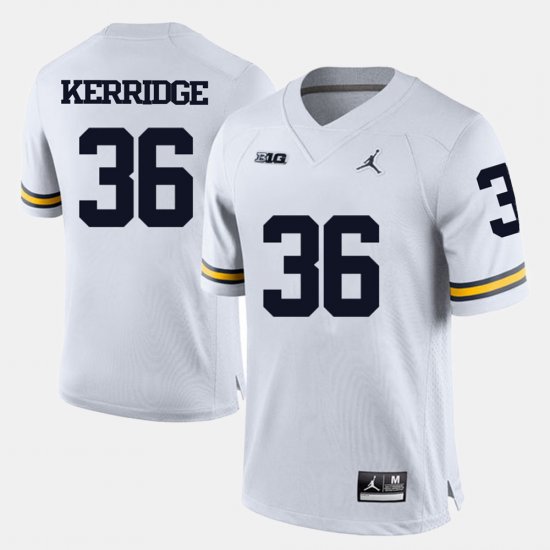 #36 Joe Kerridge College Football University of Michigan Men\'s White Jersey 625226-226