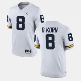 #8 John O'Korn Alumni Football Game University of Michigan Mens White Jersey 946729-605