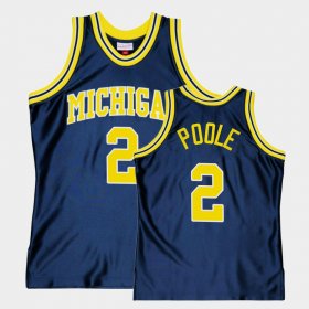 #2 Jordan Poole Throwback University of Michigan Alumni Basketball Men Navy Jersey 728176-538