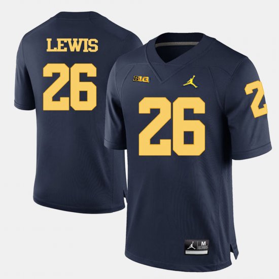 #26 Jourdan Lewis College Football Michigan Men\'s Navy Blue Jersey 880883-263