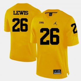 #26 Jourdan Lewis College Football Michigan Wolverines Men Yellow Jersey 455649-321