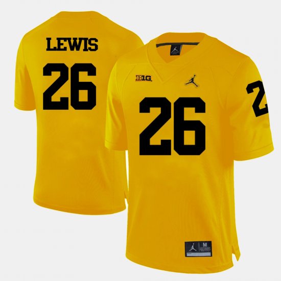 #26 Jourdan Lewis College Football Michigan Wolverines Men Yellow Jersey 455649-321