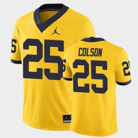 #25 Junior Colson Game Michigan Mens Maize Jersey 152271-673 #25 Junior Colson Game Michigan Mens Maize Jersey 152271-673