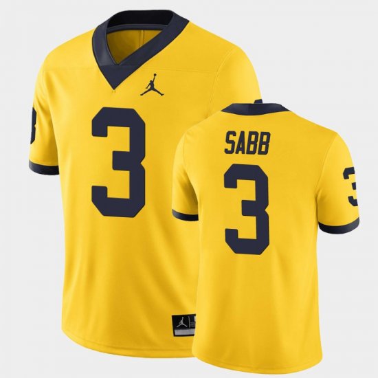 #3 Keon Sabb Game Michigan Men Maize Jersey 359726-827