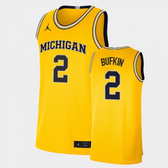 #2 Kobe Bufkin Limited Wolverines Basketball Men\'s Maize Jersey 219044-758