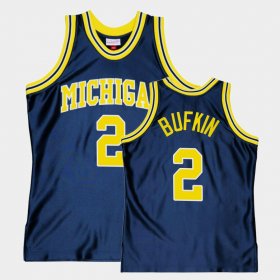 #2 Kobe Bufkin Throwback Wolverines College Basketball Men's Navy Jersey 646735-728