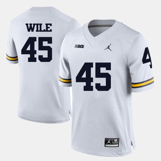 #45 Matt Wile College Football Michigan Men\'s White Jersey 153960-748