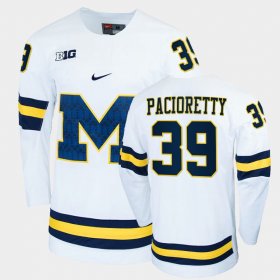 #39 Max Pacioretty College Hockey University of Michigan Alumni Mens White Jersey 484106-548