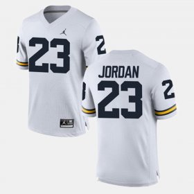 #23 Michael Jordan Alumni Football Game Michigan Men's White Jersey 151038-664