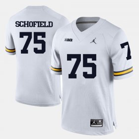 #75 Michael Schofield College Football Michigan Wolverines Men's White Jersey 682451-779