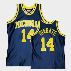 #14 Moussa Diabate Throwback Michigan Wolverines College Basketball Men's Navy Jersey 272551-592