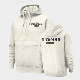 Club Wolverines Half-Zip Mens Natural Hoodie 166076-643 Club Wolverines Half-Zip Mens Natural Hoodie 166076-643