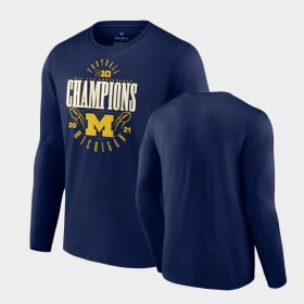 College Football Michigan 2021 Big Ten Football Conference Champions Logo Long Sleeve Men Navy T-Shirt 926826-705 College Football Michigan 2021 Big Ten Football Conference Champions Logo Long Sleeve Men Navy T-Shirt 926826-705