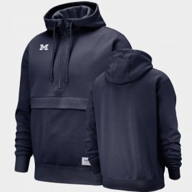 Michigan Club Half-Zip Men Navy Hoodie 399787-711 Michigan Club Half-Zip Men Navy Hoodie 399787-711