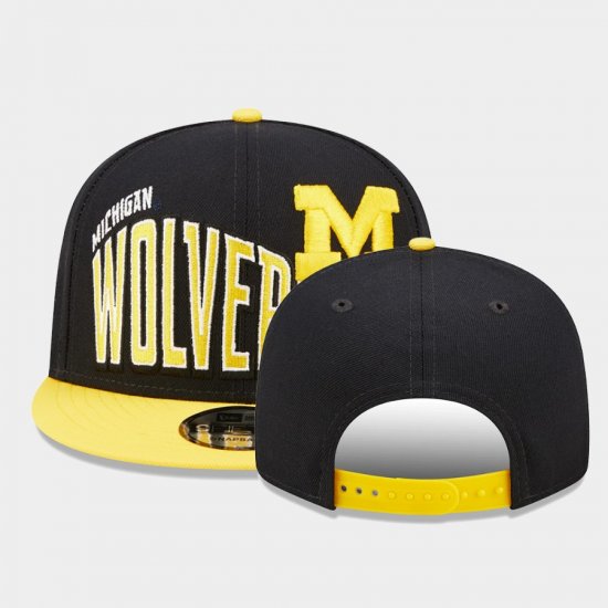 Team Logo Michigan Two-Tone Vintage Wave 9FIFTY Snapback Unisex Navy Hat 991000-685