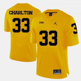 #33 Taco Charlton College Football Michigan Men's Yellow Jersey 212270-369