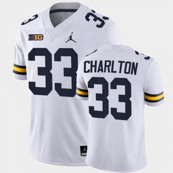 #33 Taco Charlton Michigan Alumni Game Men\'s White Jersey 482393-148