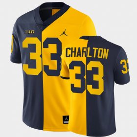 #33 Taco Charlton Split Edition Michigan Wolverines Alumni Mens Navy Maize Jersey 994758-854