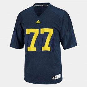 #77 Taylor Lewan College Football Michigan Men Blue Jersey 144011-871