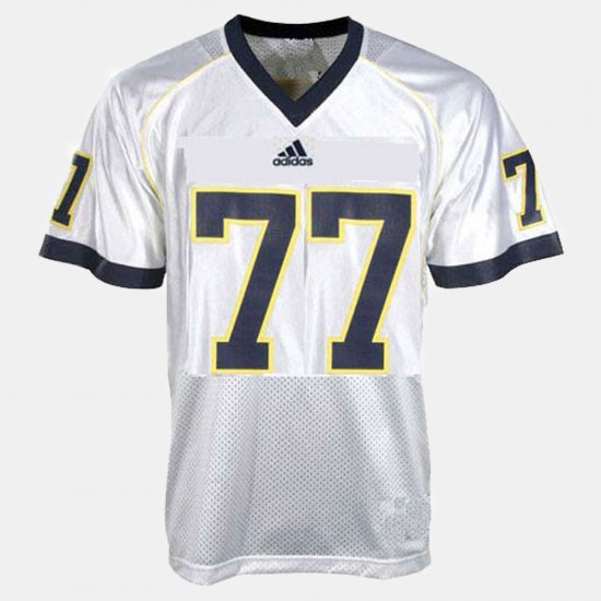 #77 Taylor Lewan College Football Wolverines Men\'s White Jersey 609382-578