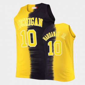 #10 Tim Hardaway Jr. College Basketball Michigan Wolverines Classic Tie-Dye Color Crash Men's Navy Maize Jersey 622432-580