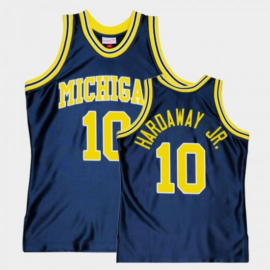 #10 Tim Hardaway Jr. Throwback University of Michigan Alumni Basketball Men Navy Jersey 345696-144