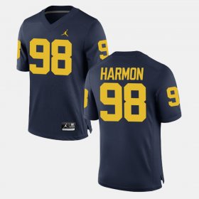 #98 Tom Harmon Alumni Football Game Michigan Mens Navy Jersey 409720-253